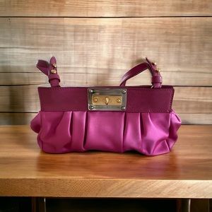 Marc Jacobs Fuchsia satin clutch, evening bag. Gorgeous!